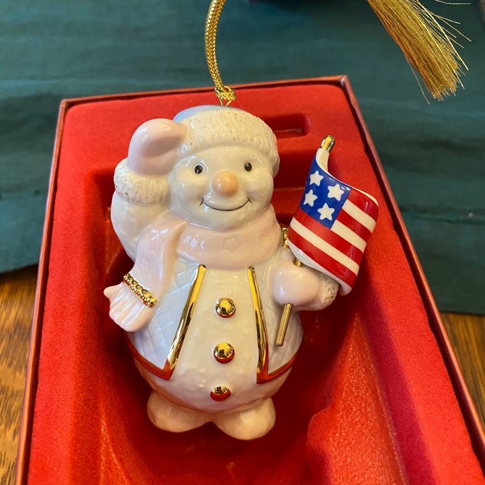 Lenox Patriotic Snowman Ornament